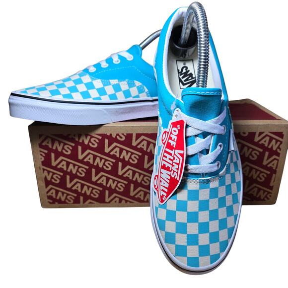 Brand New Vintage Vans Blue Checkerboard with Box Youth/Mens 6.5, Womens Size 8 - Picture 2 of 7